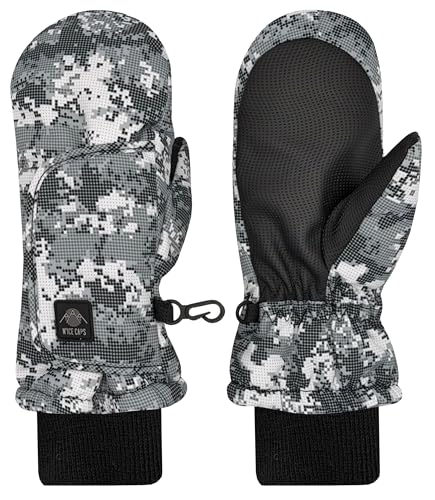 Image of N'Ice Caps Kids Waterproof Snow Mittens Cold Weather Thinsulate Insulated | Toddler Gloves with Easy-On Extra-Wide Hook and Loop Flap, Durable Grippers Provide Dexterity for Winter Play and Skiing