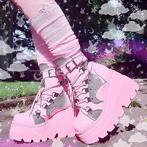 Image of Ulalaza Women Mary Jane Dress Pumps Lolita Shoes Cute Platform Gothic Double Ankle Strap Round Toe Chunky Heel Uniform Pumps Shoes Perfect for School Party Business Work Dance Date Night Club