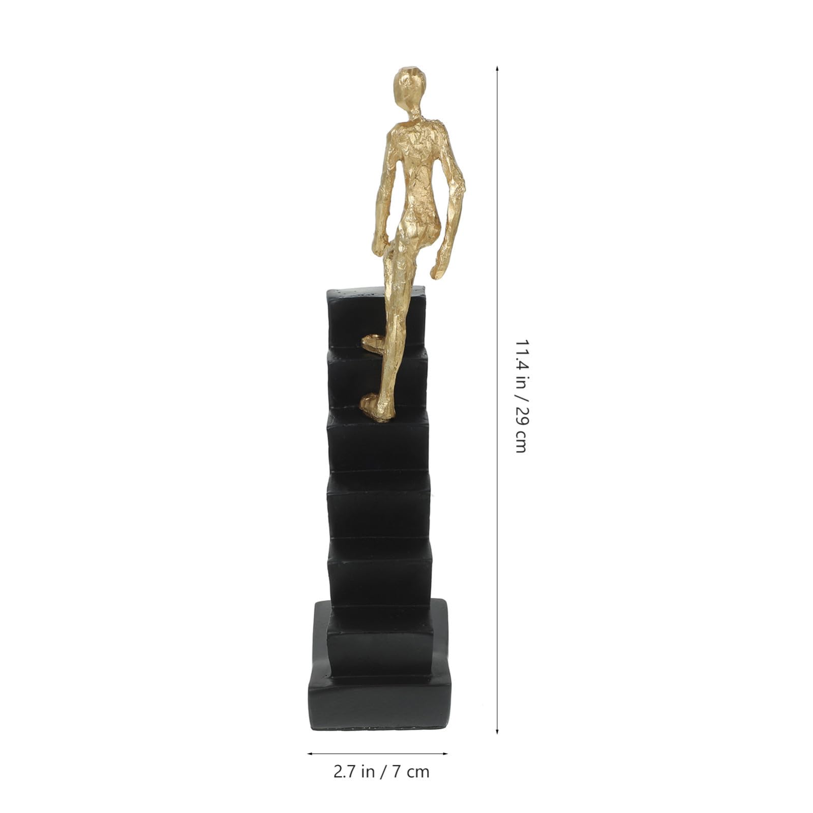 SHINEOFI Scultura Astratta in Resina Decorativa Figura Uomo su Scala, Statuetta Creativa per Scaffali e Arredamento Casa Moderno, Design Artistico e Distintivo