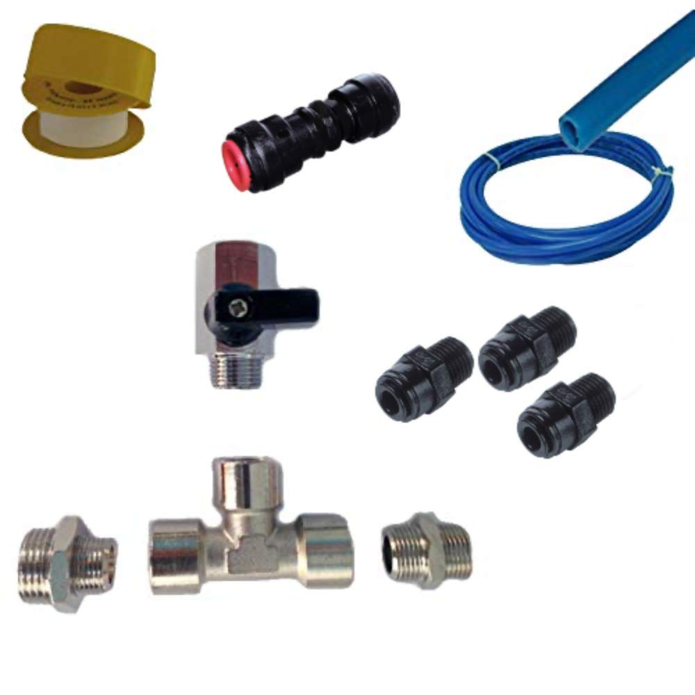 Kit Installazione per filtri da sotto lavello con attacco a baionetta. Raccordi e tubi compatibili con tutti i filtri in commercio