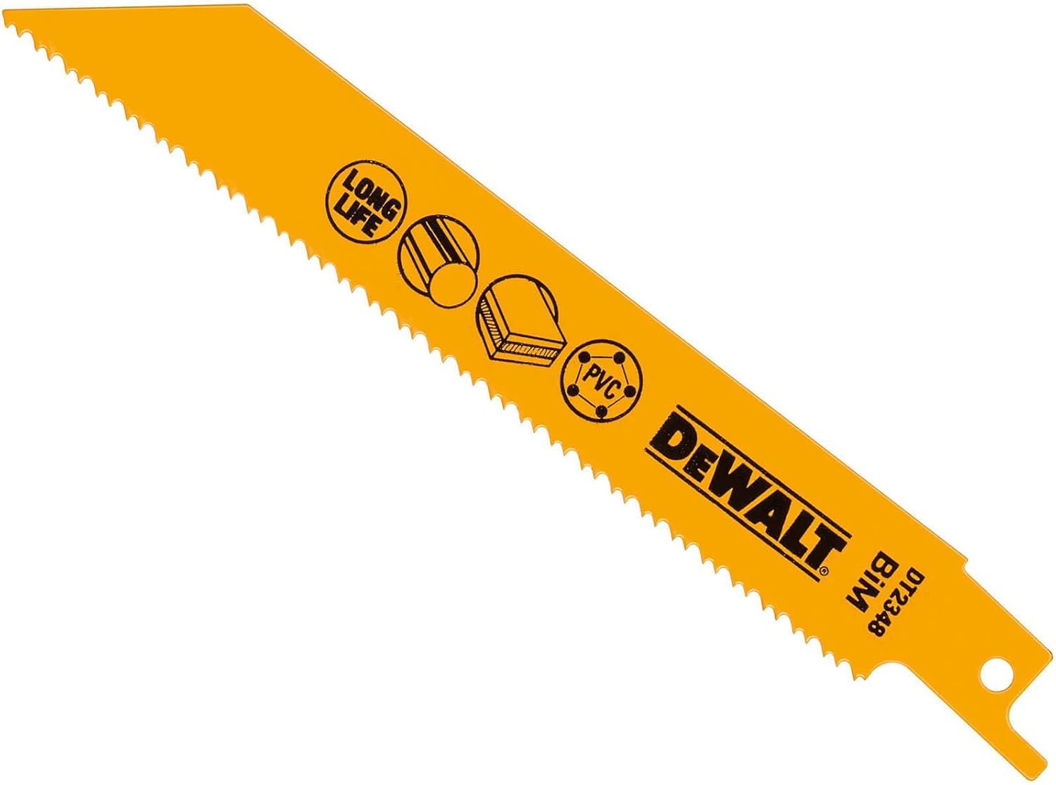 Hoja De Sierra Sable DeWalt Bi-metal 152mm - Para Plásticos Duros Y Tuberías De 3 A 12mm De Grosor