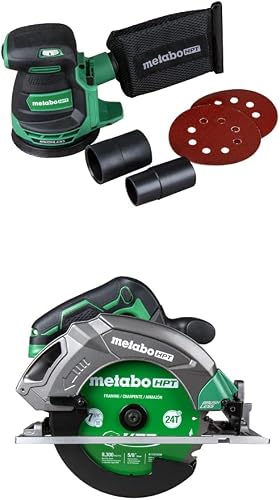Metabo HPT 18V MultiVolt™ Cordless 5-Inch Random Orbit Sander (Tool Only - No Battery) w/Cordless Circular Saw (Tool Only - No Battery)