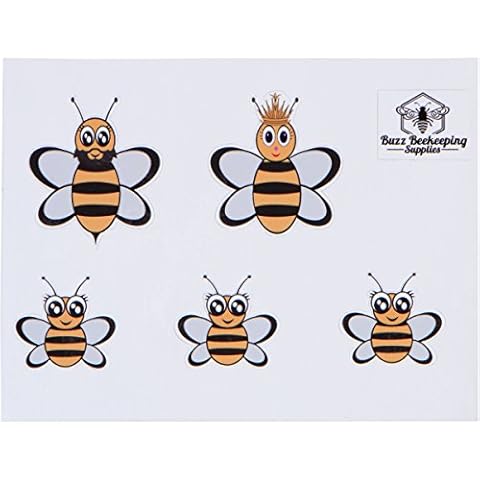 Honey Bee Family Car Stickers - Full Color - Includes Queen Bee, Drone Bee and Baby Honeybee Vinyl Decals - Ideal for Beekeepers Cover