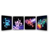 4pcs/set Video Game Wall Art Poster for Boys Bedroom Decorations Canvas Painting Print Home Decor Play Room Living Room Decor Gift for Gaming Lover (8x10inchx4pcs Framed) -  NUOQI Art