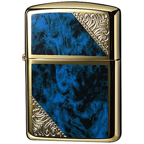 ZIPPO(ジッポー) ライター アーマー ベネチアン 両面加工 ゴールドメッキ 青 162GW-BLM