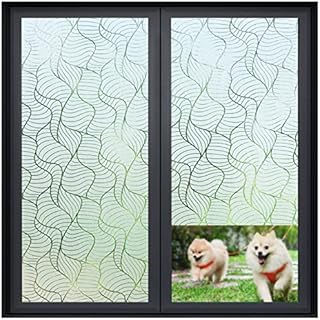 Beautysaid Window Film Privacy Film for Glass Windows Frosted Self-Adhesive Window Frosting Film Triangle Patterns Bathroom Glass Door Vinyl Opaque Window Cover No Glue Anit UV Home Rental 44 * 200cm