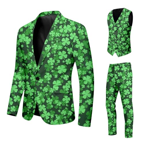 Costume Saint-Patrick 3 pièces ensemble formel anti-pli veste gilet pantalon