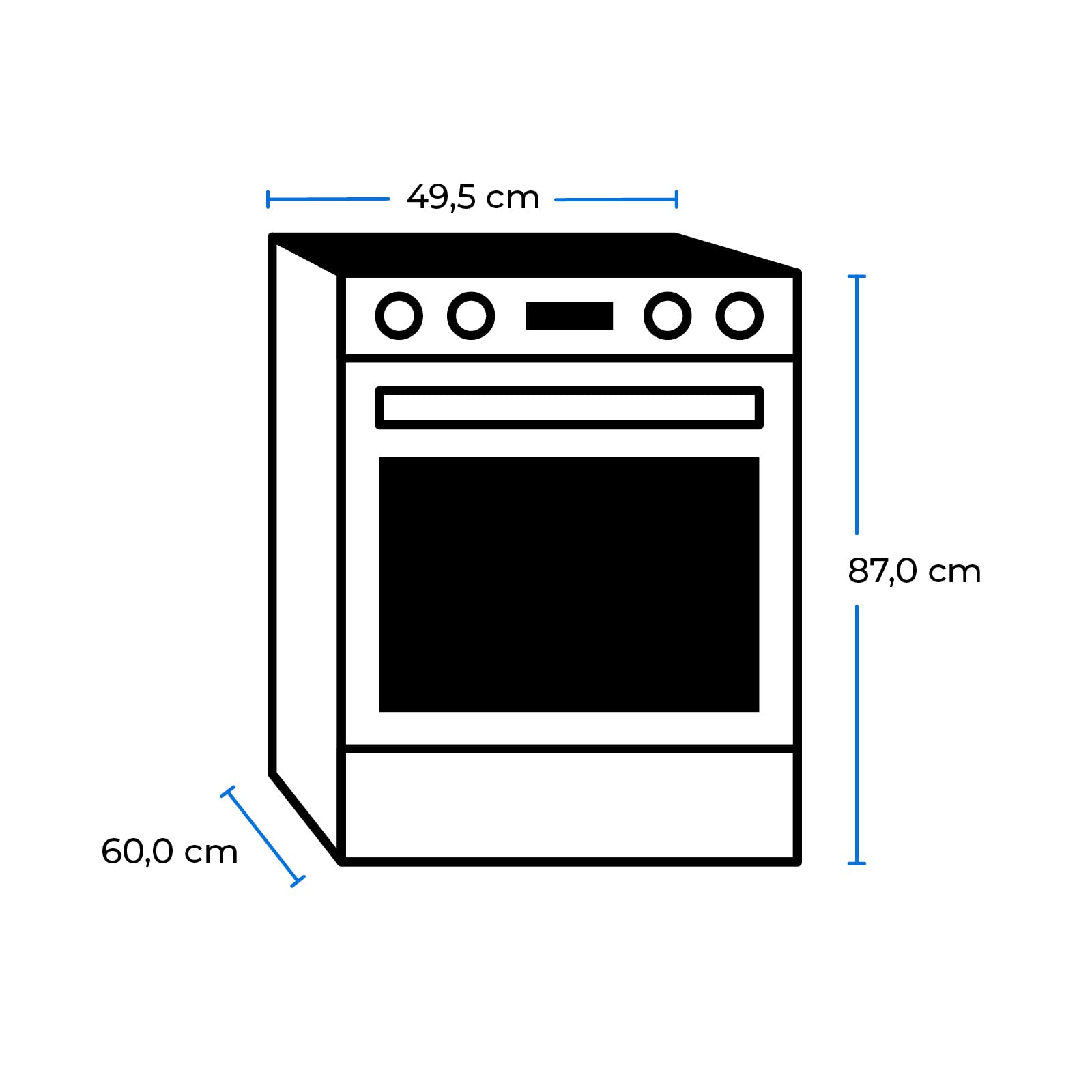 Exquisit Gasherd TGE 57-4 | Gas-Standherd | Gaskochfeld | 50 Liter Elektro-Garraum | weiß | 4 Kochstellen | Drehknöpfe | Herd