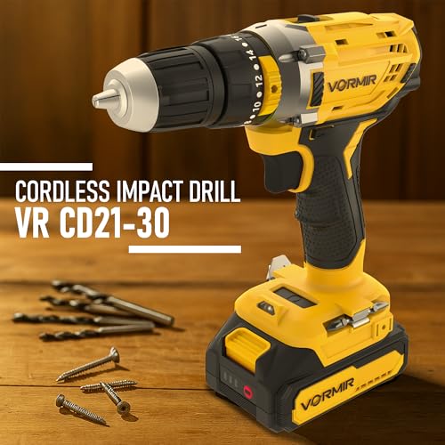 Image of IBELL VORMIR VR CD21-30 20V Max Cordless Drill Driver | 30 Nm Torque, 2 Modes (Drill & Impact), Dual Speed 0-450 /1450 RPM, 10mm Chuck,2.0Ah Li-ion 2 Batteries & Fast Charger-1 Year Warranty