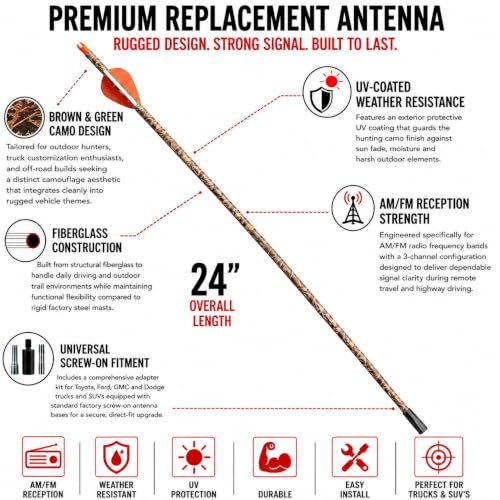 Antena universal de flecha NVS para solucionar roturas en techos de coches 2
