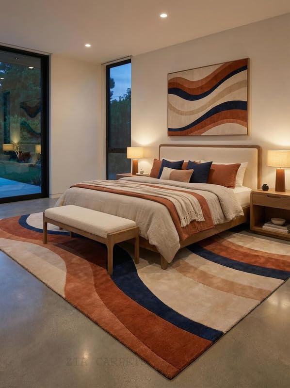 Image of zia carpets Hand Tufted Woollen Modern Collection Bedroom & Living Room Carpet Size 4 x 6 feet