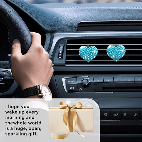 Image of 2 Pack Heart Car Air Vent Clips, Blue