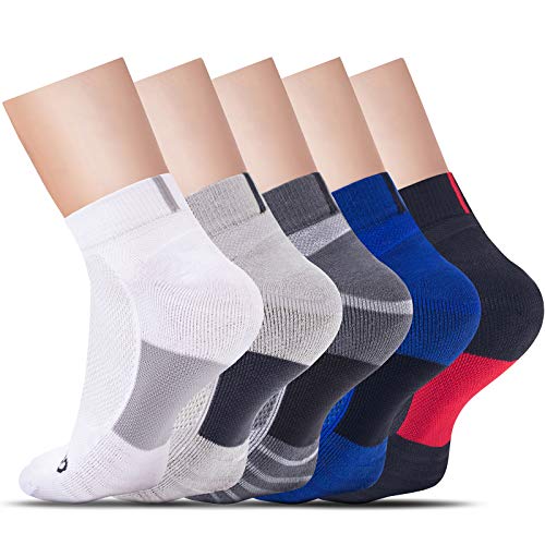 Image of Vividmoo Cycling Socks Running Performance Low Cut Athletic Sock for Women /Men, 5 Pairs No Show Socks