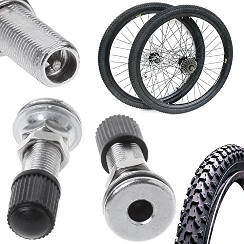 2 piezas de válvulas alargadas para ruedas de bicicleta, de aleación, para bicicletas de montaña y carretera, accesorios fáciles de usar miniatura 4