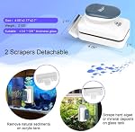 AQQA Aquarium Strong Magnetic Cleaner Brush, Fish Tank Glass Algae Magnet Cleaning Tool Floating Cleaner Scrubber Brush with 2 Detachable Scraper