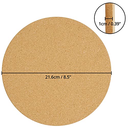 Belle Vous Salvamanteles para Ollas Calientes Redondos de Corcho (Pack de 4) 21,6 cm de Diámetro,1 cm de Grosor… - Imagen 3