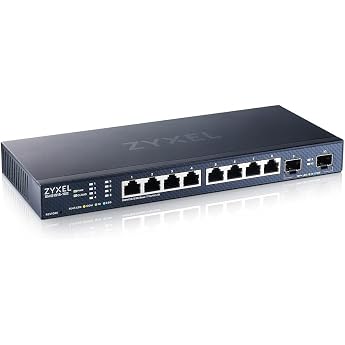 Zyxel Network Switch 8 Port | Smart Managed 2.5/10G | XMG1915-10E | 8x 2.5G RJ-45 + 2x 10G SFP+ ports, fanless, NebulaFlex, V