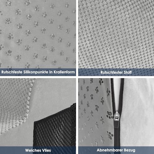 Thihome Hundetreppe für Kleine Hunde, Hunderampe, 2 Stufen Haustiertreppe mit Waschbarer Bezug, Treppe für Hunde, Tragbar Wasserdicht Katzentreppe aus Schwamm für Sofa Bett