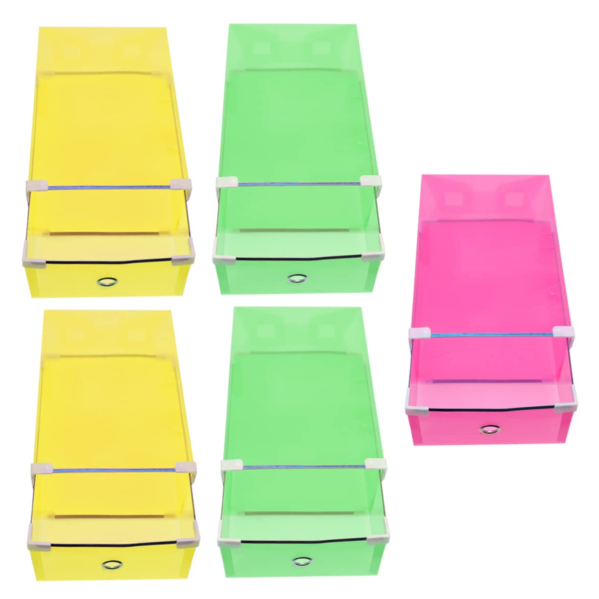 Scatola Porta Scarpe Impilabile in Pp Cassetto, 5 Pezzi | Trasparente, Design Salvaspazio, Formato 31x20x11cm, Set Multicolore Colore Casuale