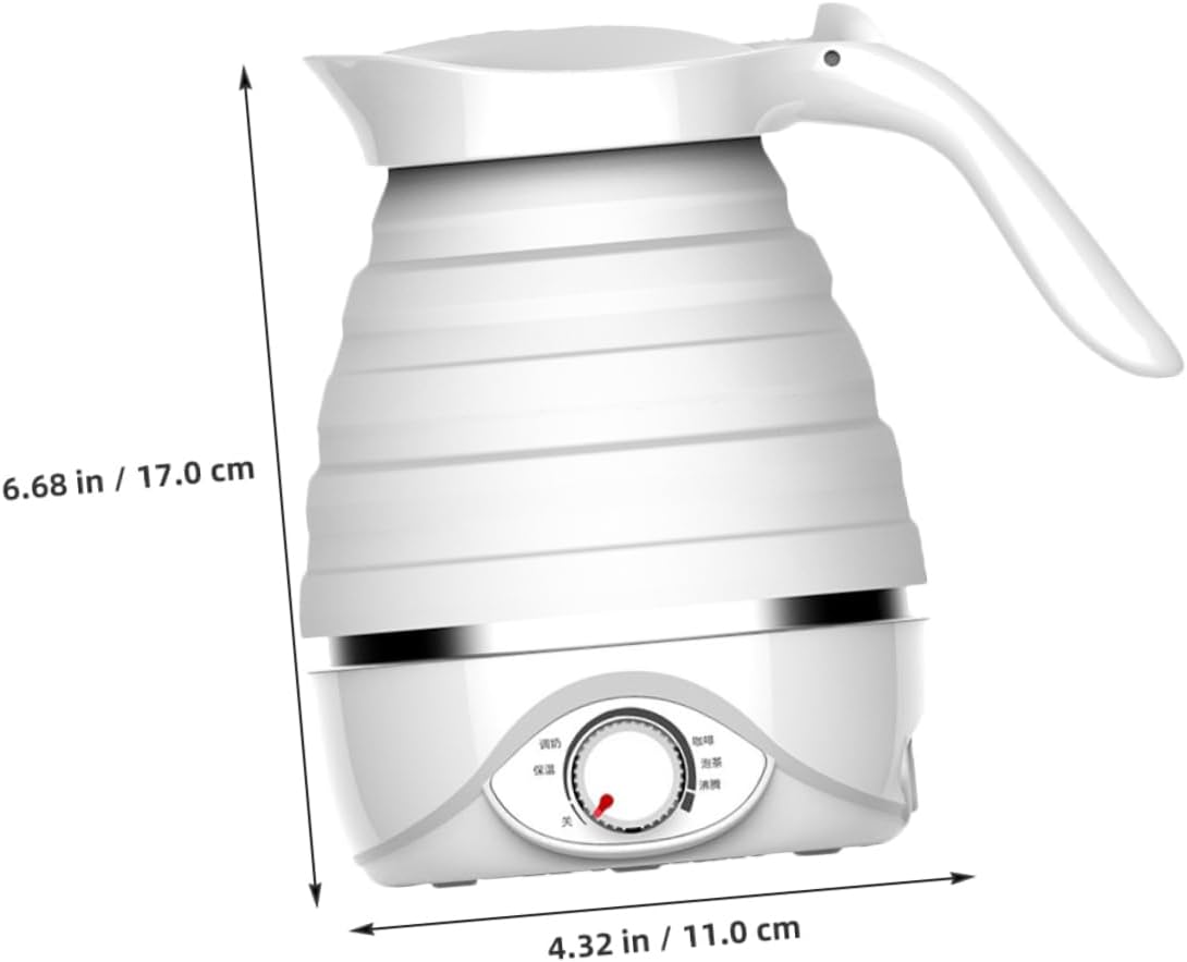 PRETYZOOM Silicone Folding Kettle 700ml 850w Electric Kettle 100- Fast Heat for Outdoor Home