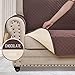 ASHLEYRIVER Reversible Recliner Chair Cover, Sofa Slipcover for Dogs, 3 Cushion Couch Protector (Recliner Oversize: Chocolate/Beige)