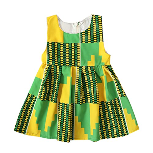 YEHEI Princesse Ankara Enfants Style Traditionnel Filles Bébé Africain 6M-3Y Toddler Dress Robes sans Manches Dashiki Filles Robes Jeunes Filles Robe Bottes XXSHN Cover