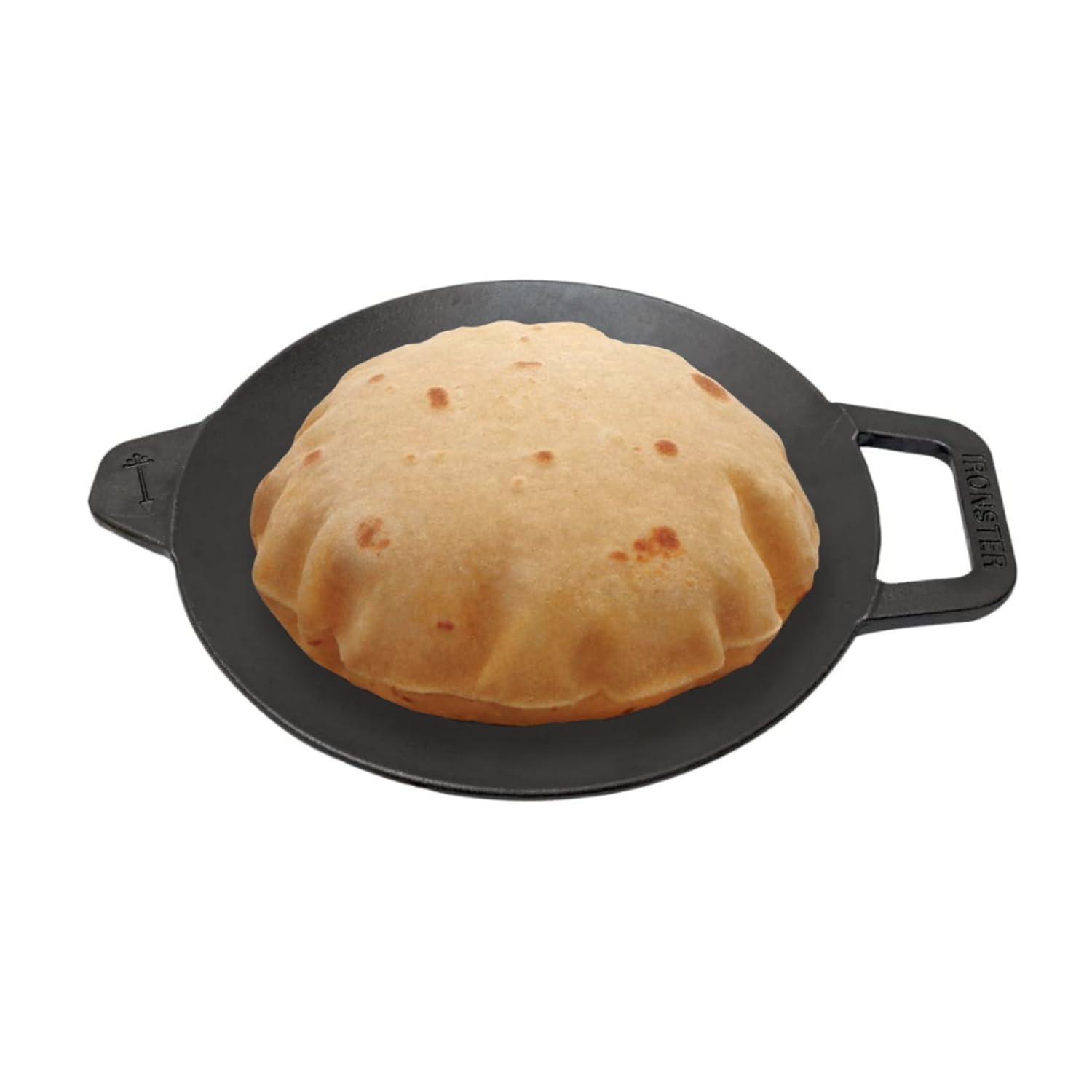 Pre-Seasoned Cast Iron Tawa for Roti/Chapathi | Induction Friendly Naturally Nonstick, 100% Pure & Toxin-Free, No Chemical Coating | Pre-Seasoned Cookware - Black (2.2kg)