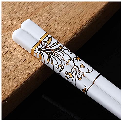 Baguettes en métal Baguettes Baguettes réutilisables Baguettes de Cuisine 5 pairtes en Porcelaine Blanche, Baguettes Chinoises en céramique pour Usage Familial Sushi Nouilles Hot Pot Chopsti