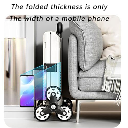 Faltbarer Einkaufstrolley mit Rädern - Treppensteigwagen Verstellbarer Teleskop-Aluminiumgriff Ideal für Garten & Camping Leicht und Tragbar Einkaufshelfer – Bild 4