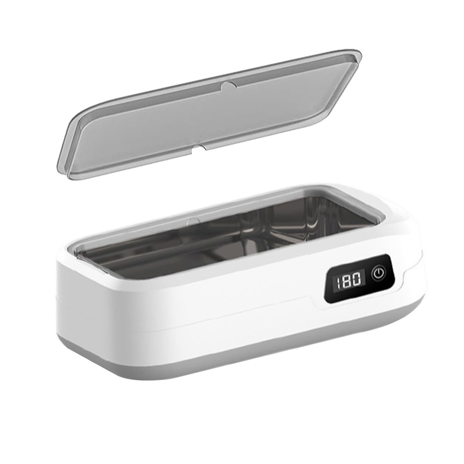 BigKing Lavatrice Ultrasuoni Portatile, 640ml Ultrasonic Cleaner con Coperchio, Pulitore Ultrasuoni da 40 W 48khz, Pulizia a 360°, Timer a Quattro velocità per Gioielli, Occhiali