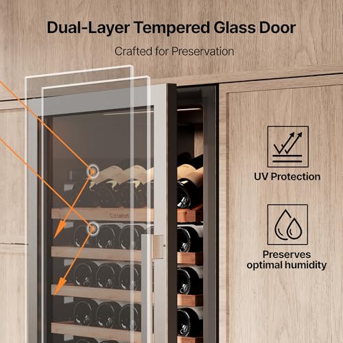 Image of Ca'Lefort 24 Inch Wine Fridge Set, 370 Can and 154 Bottle Capacity Dual Zone Wine Cooler Refrigerator, Adjustable Shelves & 3 LED Lighting Built in Wine Cooler for Home Bar Kitchen (Two 24 inch Units)