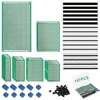 147 Stück Leiterplatten Kits,21 Stück PCB Board Lochrasterplatte Kit Doppelseitig PCB Board leiterplatte,Prototyp doppelseitige Leiterplatten für das DIY Löten,kompatibel mit dem Arduino Kit