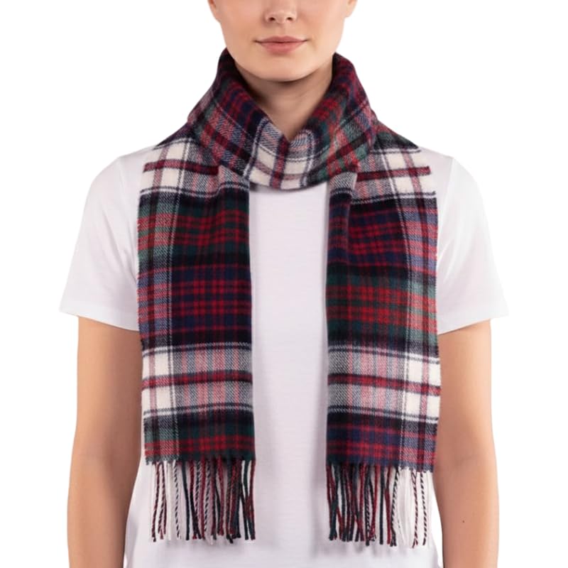 Scarf - Scottish Tartans - 100% Lambswool - Extra Long Scarves - 24 * 180 cm - Made in Scotland