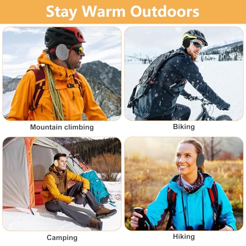 DELAESI 4 Paar Ohrenwärmer Ohrenschützer Winter Ohrenwärmer Damen Herren Flaumig Ohrenwärmer Fahrradhelm Verdickte Warme Ohrwärmer für Outdoor Aktivitäten