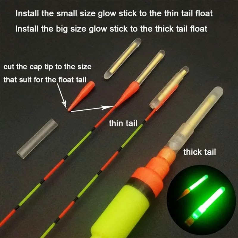 50 piezas de palitos luminosos para pesca nocturna miniatura 4