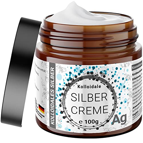 1x 100g Kolloidales Silber Creme mit 40ppm (25%) in Glastiegel 100% Kolloidal & stabil – hocheffektiv DAC/kolloidale Silbercreme – Kosmetikum