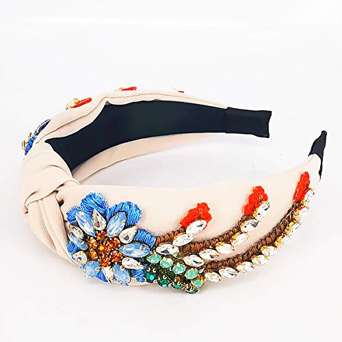 Qtmy Rhinestone Crystal Headbands For Women,Hair Hoop Accessories Headwear Jewelry,522Beige #TOP4