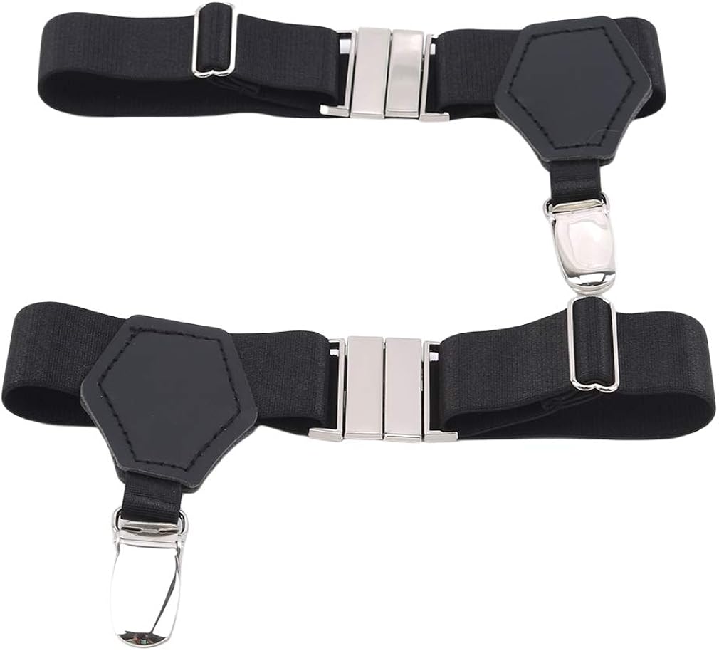 Figutsga Men Garter Belt with Heavy Duty Clips Adjustable Sock