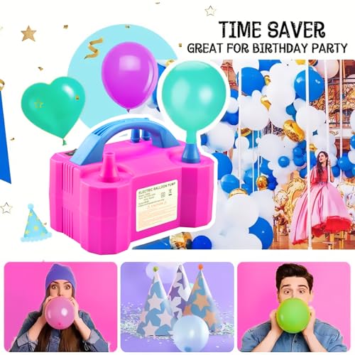 SINBEE Balloon Pump, Balloon Pump Electric, Portable Dual Nozzle Electric Blower Air Pump Inflator for Party Decoration. Faster and Save Time - Image 7