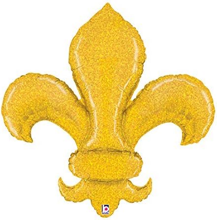 Betallic 45 foil BALLOON new FLEUR DE LIS party MARDI GRAS new ORLEANS saints BIRTHDAY favors GIFT decor