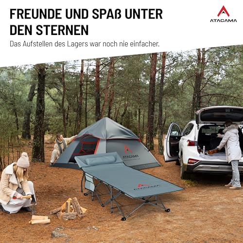 Atacama Feldbett Klappbar - Ultraleichtes Campingbett XXL für Outdoor-Abenteuer und Karpfenliege - Komfortabel, Tragbar