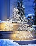  fys XL Outdoor Tanne 3er Set LED Beleuchtung Lichterkette Weihnachts Deko Stern Baum