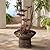 Water Lilies and Cat Tails Modern Outdoor Floor Water Fountain 33" High Tiered Cascading Decor for Garden Patio Backyard Deck Home Lawn Porch House Relaxation Exterior Balcony - John Timberland