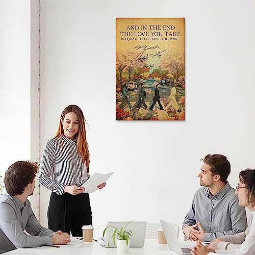 ICHU Poster décoratif sur toile avec inscription « The Beatles Love You Take » (60 x 90 cm) - Les Beatles, Paul McCartney, John Lennon, RIngo Starr, George Harrison ICHU Poster décoratif sur toile avec inscription « The Beatles Love You Take » (60 x 90 cm) – Image 6