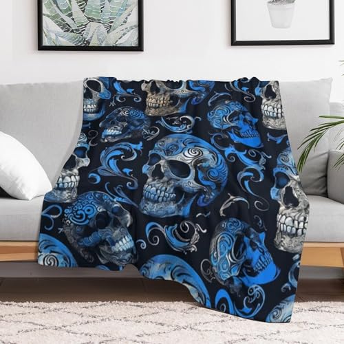 Manta de cama mullida y suave con diseño esqueleto acabado premium 6