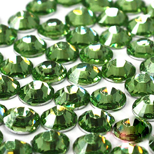 2mm, 3mm,4mm,5mm,6mm DIY Resin Round Flat Back Rhinestones Gems Brilliant 14-Cut Facets Flatback Includes Rhinestones Flat Back Samples from GreatDeal68 (6mm (450 pcs), Peridot)