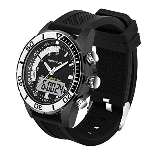 Montre mouvement quartz numérique double LULI étanche avec affichage de nuit