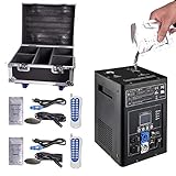 flydragon 4Stück Mini-Pyrotechnikmaschinen Cold Spark Fireworks Machine mit 8Beutel Pulver, 220V 600W DMX Controller mit Fernbedienung Sicherheit/berührbar für DJ-Partys, große Shows,Hochzeiten,Black