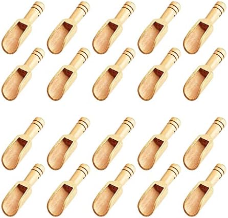 20pc Mini Wooden Spoons，Mini Bamboo Spoons for Bath Salts, tea scoop, Washing Powder spoon，wooden candy spoon
