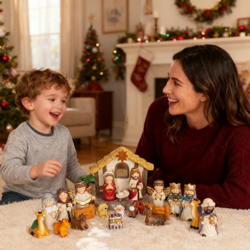 Nativity Advent Calendar 2026 Kids - 24 Days Light-Up Nativity Scene Set - image 2